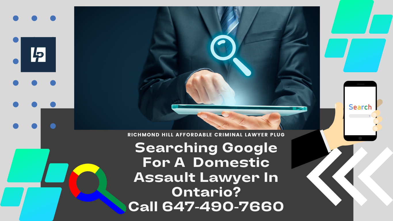 Man searching google for domestic assault lawyer. 