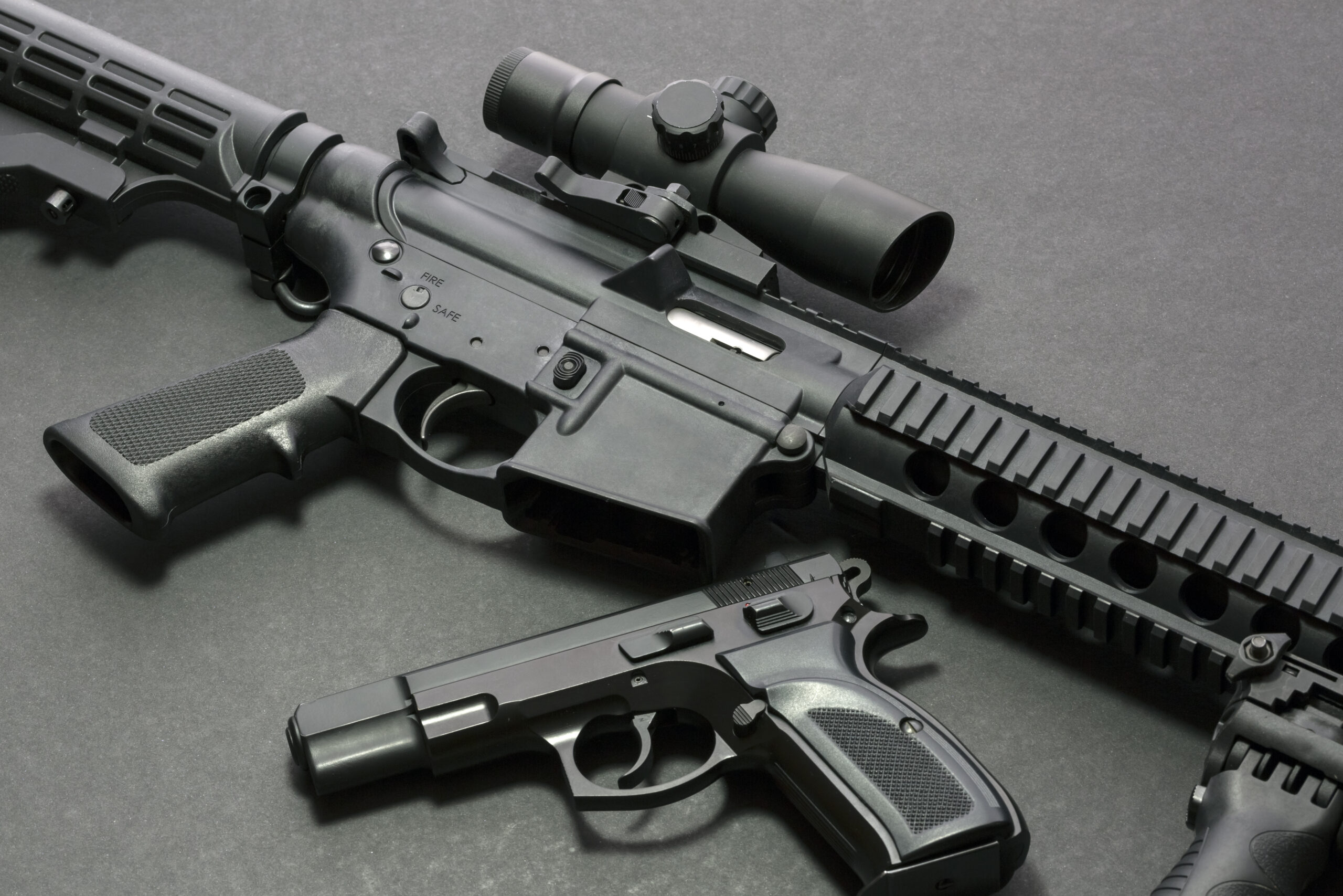 These types of and guns and rifles will lead to Firearm and Weapons as they are illegal to own. 